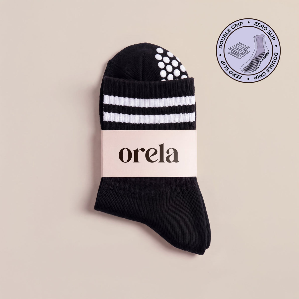 Stripes - Black grip socks
