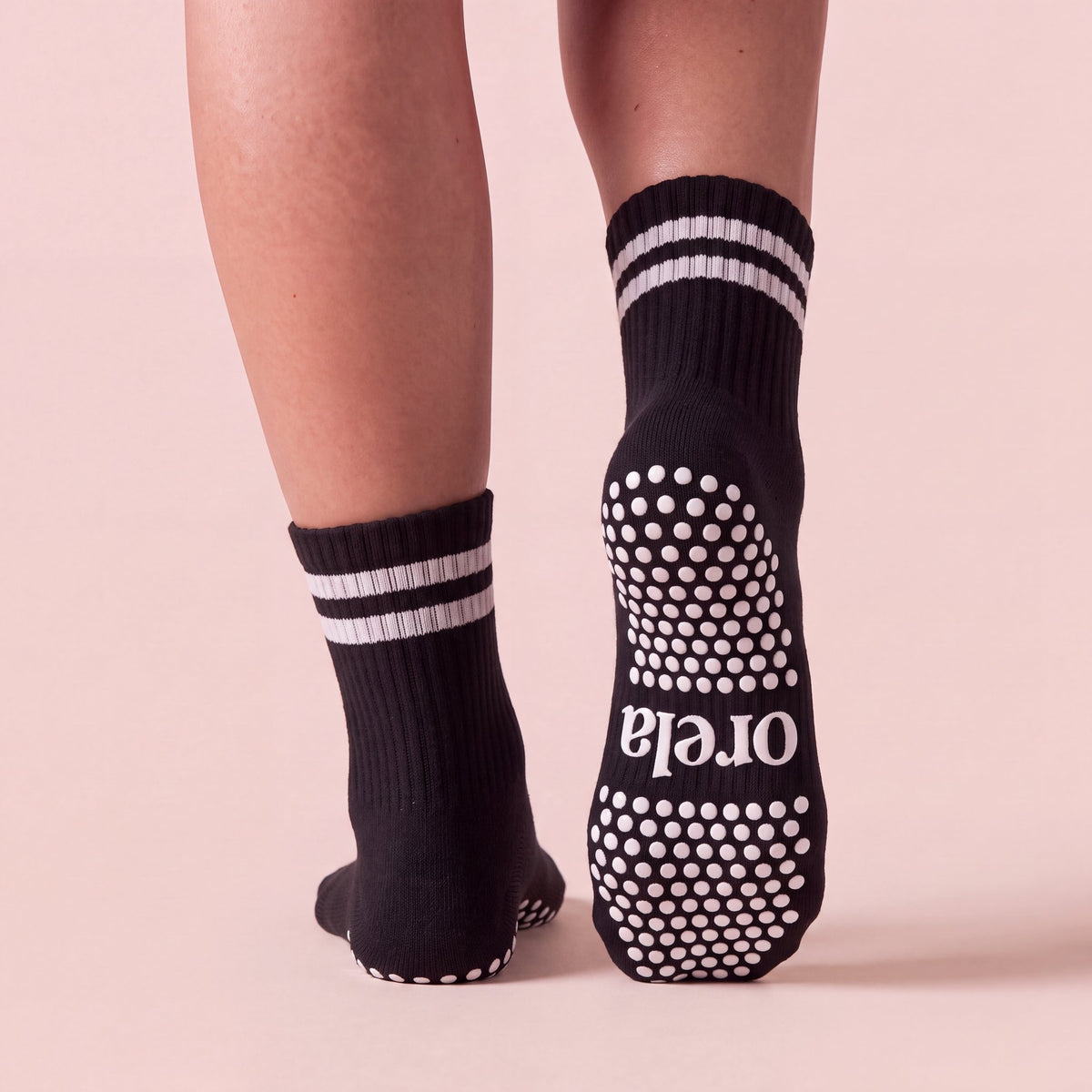 Stripes - Black grip socks