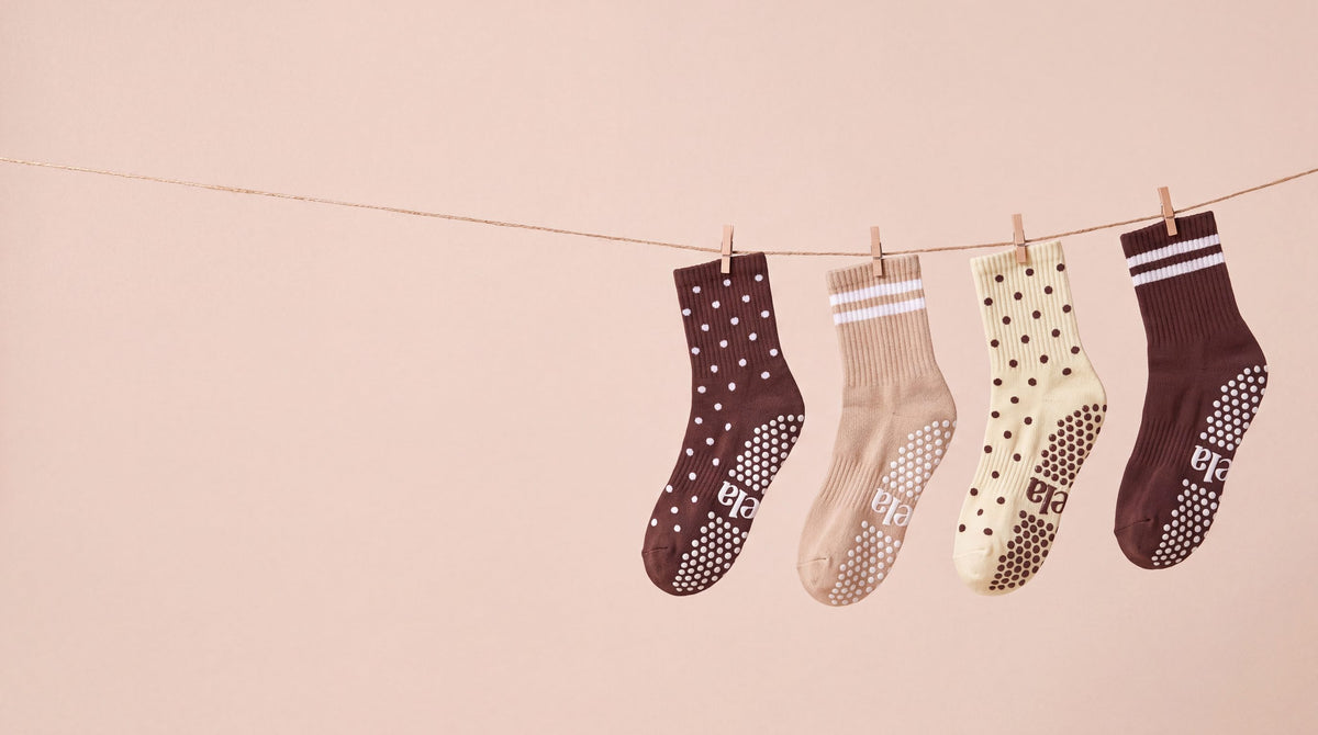 Pilates socks that
actually grip.